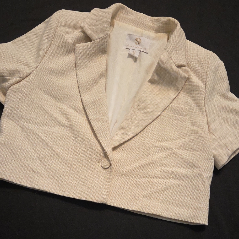 House of Harlow 1960 Cream Cropped Blazer